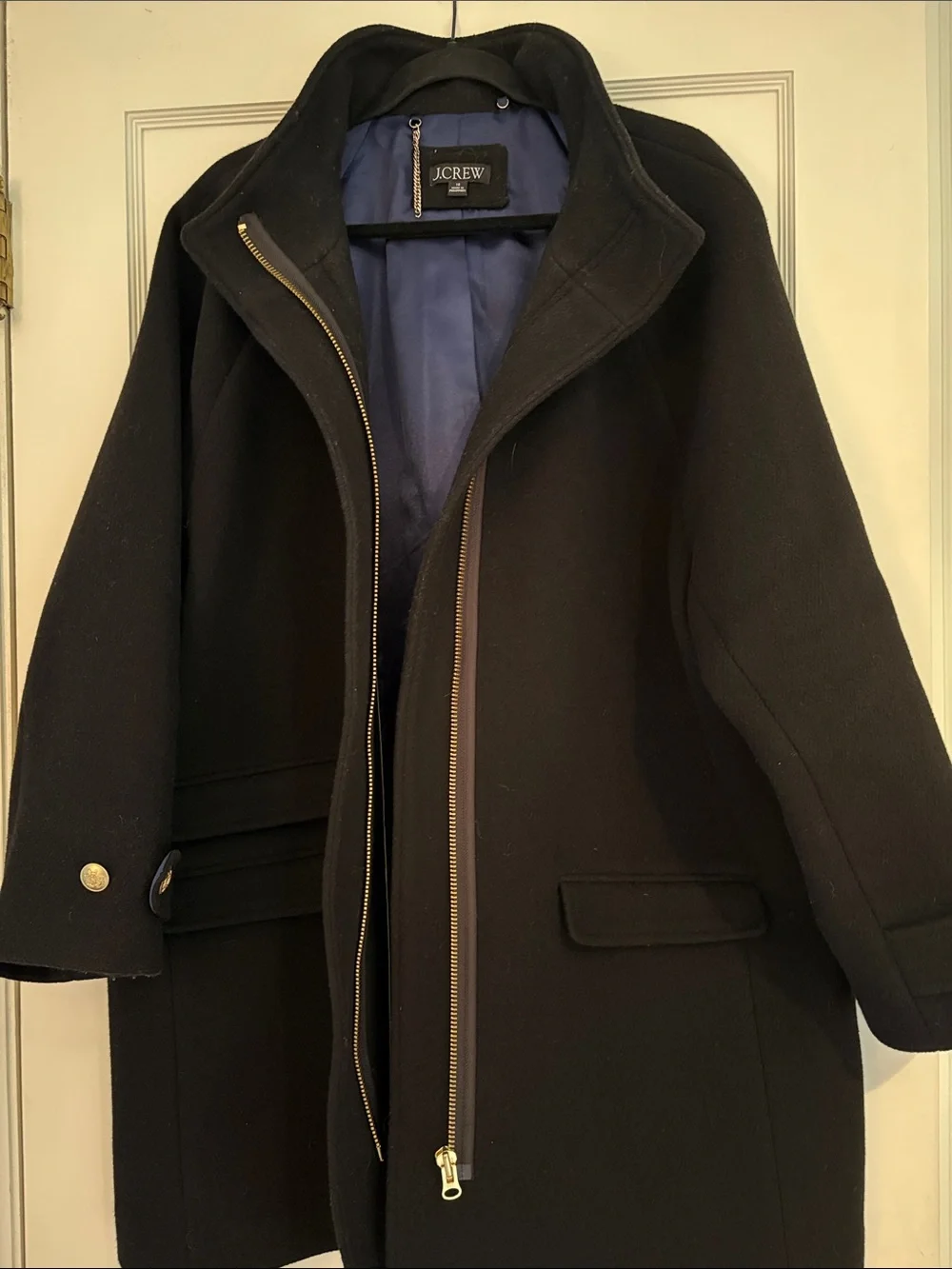 J.Crew Toscana Wool Coat in Black